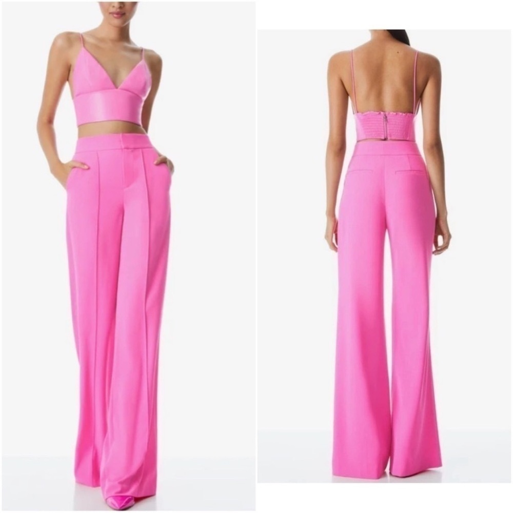 Alice + Olivia Vibrant Pink Wide Leg Pants